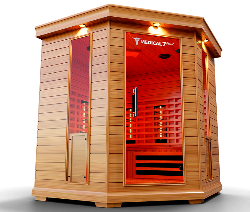 MedicalSaunas Medical 7 Plus™ Infrared Sauna – 4–6 Person Corner Wellness Retreat
