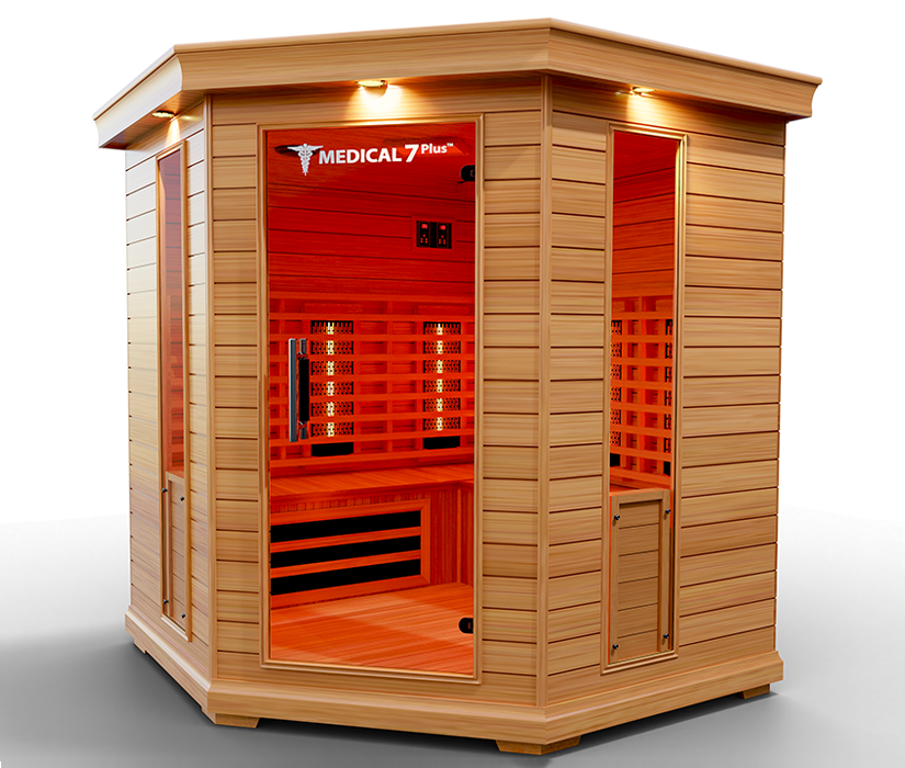 MedicalSaunas Medical 7 Plus™ Infrared Sauna – 4–6 Person Corner Wellness Retreat