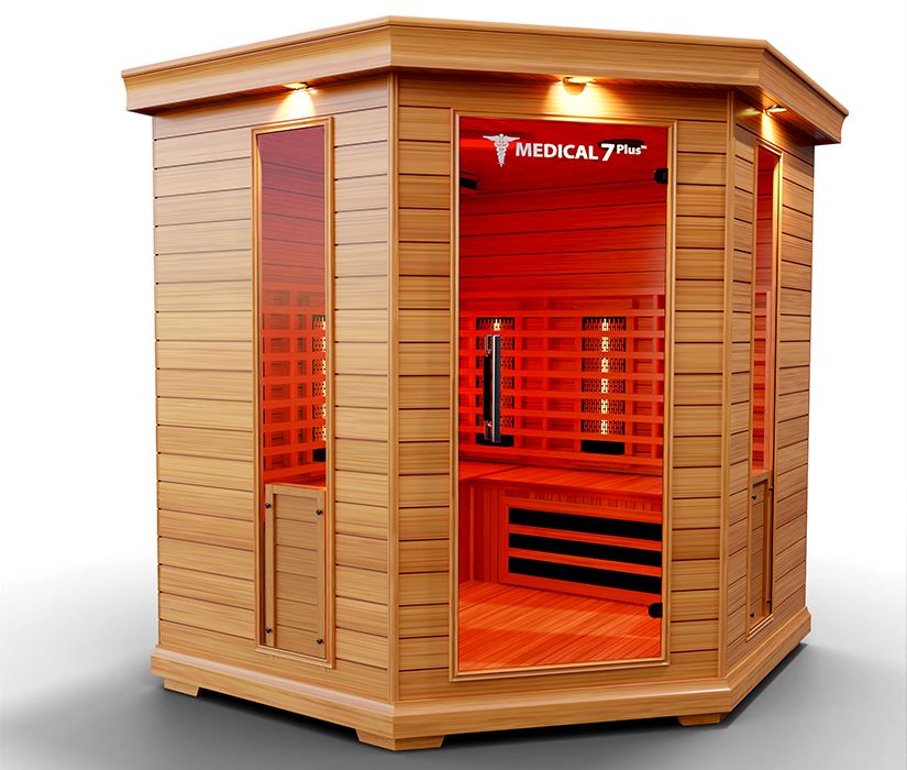 MedicalSaunas Medical 7 Plus™ Infrared Sauna – 4–6 Person Corner Wellness Retreat