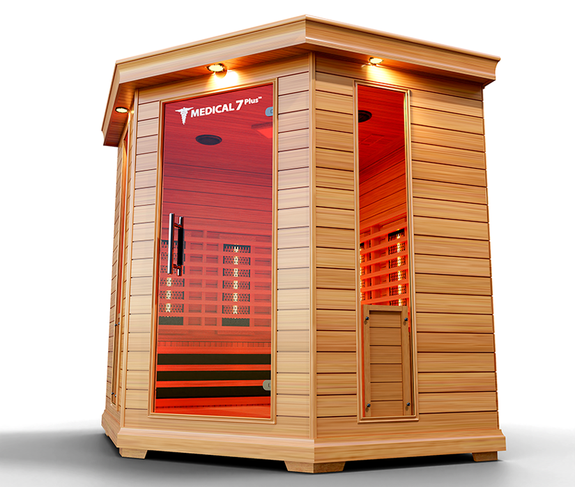 MedicalSaunas Medical 7 Plus™ Infrared Sauna – 4–6 Person Corner Wellness Retreat