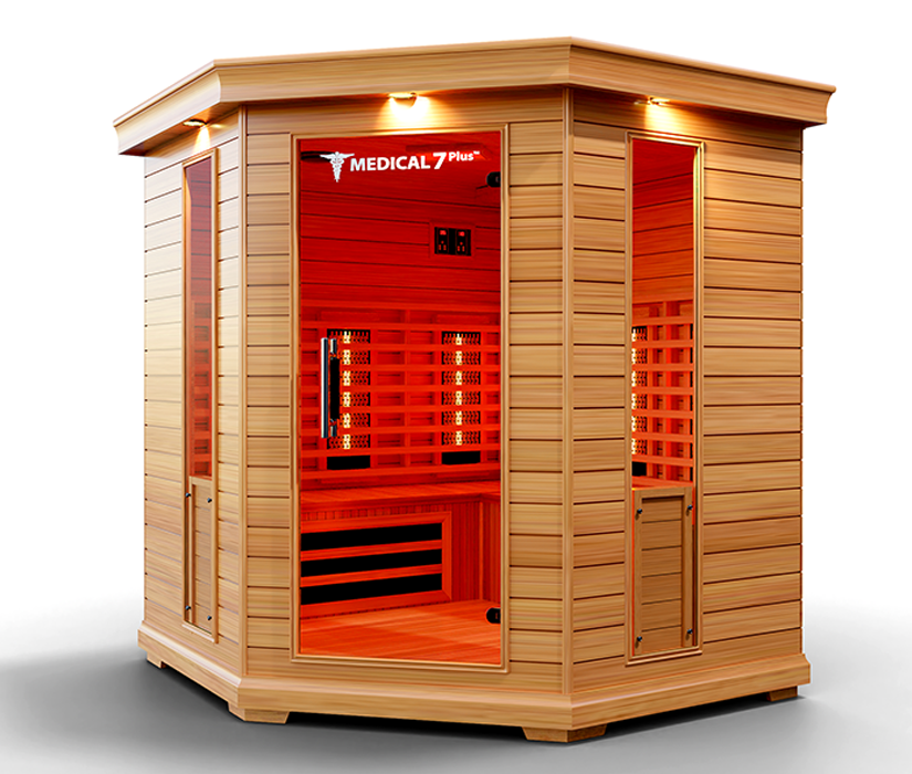 MedicalSaunas Medical 7 Plus™ Infrared Sauna – 4–6 Person Corner Wellness Retreat