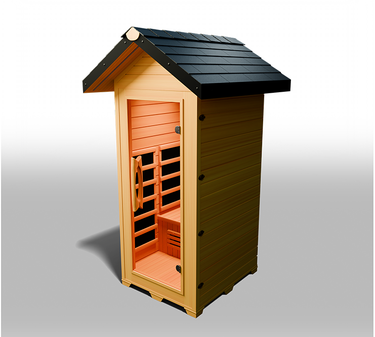 MedicalSaunas Nature 4™ Outdoor Infrared Sauna – 1‑Person Cabin