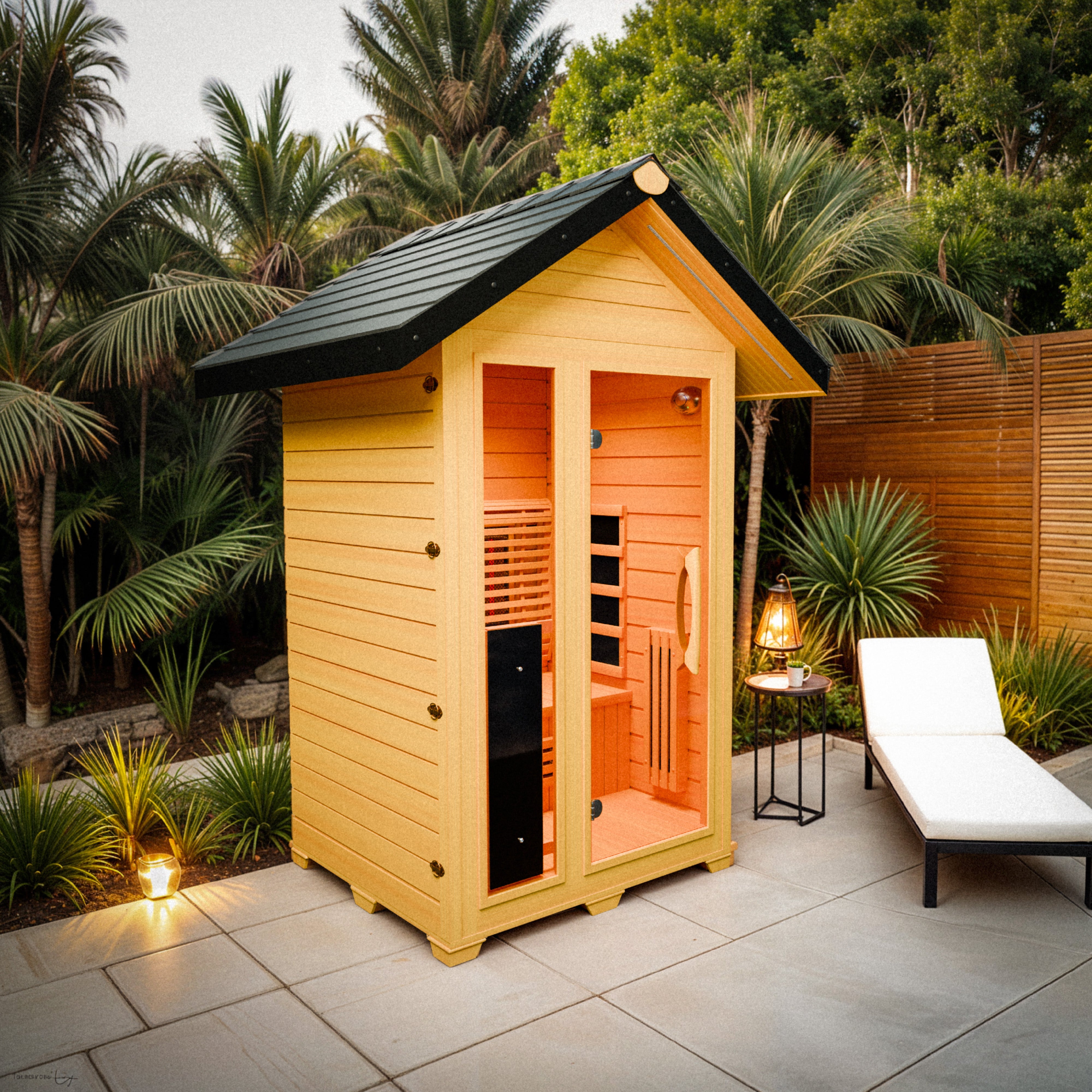 MedicalSaunas Nature 5™ Outdoor Infrared Sauna – 2‑Person Hybrid Cabin