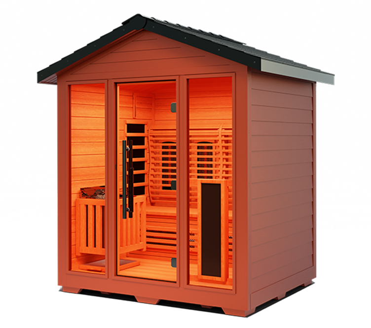 MedicalSaunas Nature 7™ Outdoor Hybrid Sauna – 3–4 Person Cabin