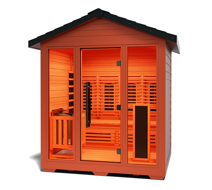 MedicalSaunas Nature 7™ Outdoor Hybrid Sauna – 3–4 Person Cabin