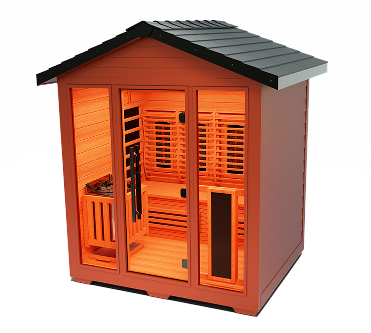 MedicalSaunas Nature 7™ Outdoor Hybrid Sauna – 3–4 Person Cabin