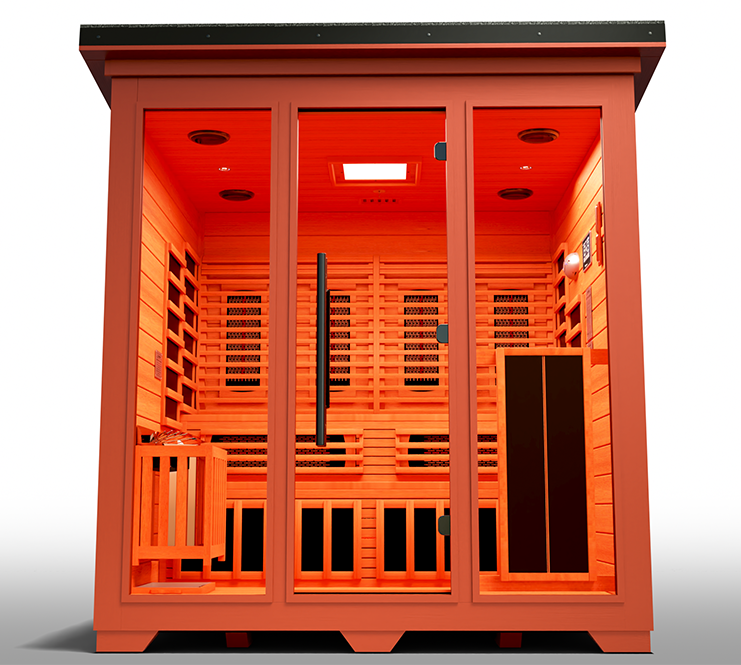 MedicalSaunas Nature 8 Plus™ Outdoor Hybrid Sauna – 6‑Person Cabin