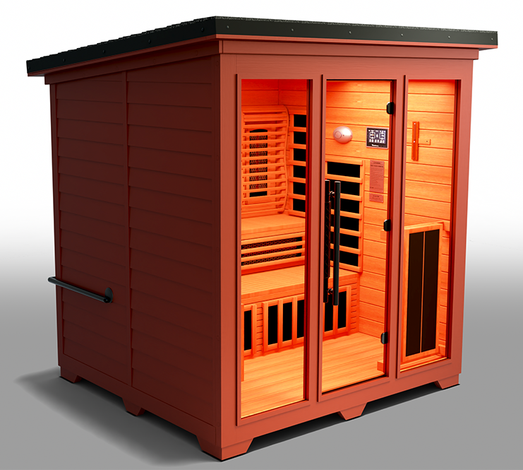 MedicalSaunas Nature 8 Plus™ Outdoor Hybrid Sauna – 6‑Person Cabin