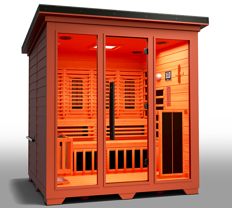 MedicalSaunas Nature 8 Plus™ Outdoor Hybrid Sauna – 6‑Person Cabin