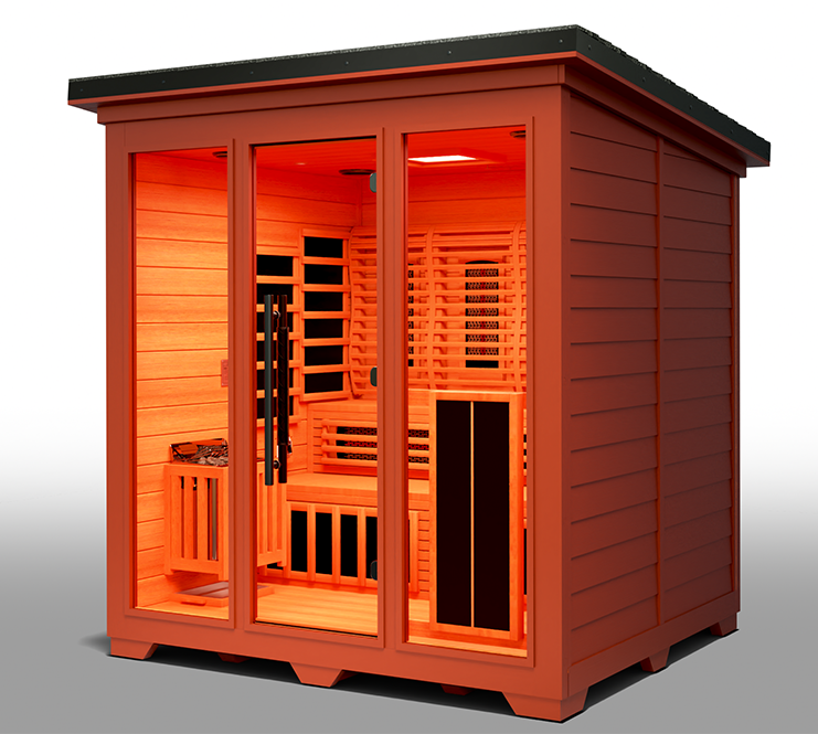 MedicalSaunas Nature 8 Plus™ Outdoor Hybrid Sauna – 6‑Person Cabin