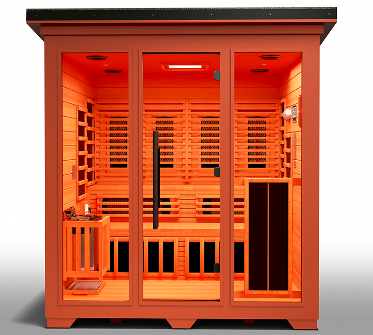 MedicalSaunas Nature 8 Plus™ Outdoor Hybrid Sauna – 6‑Person Cabin