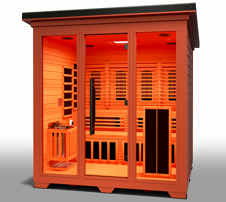 MedicalSaunas Nature 8 Plus™ Outdoor Hybrid Sauna – 6‑Person Cabin