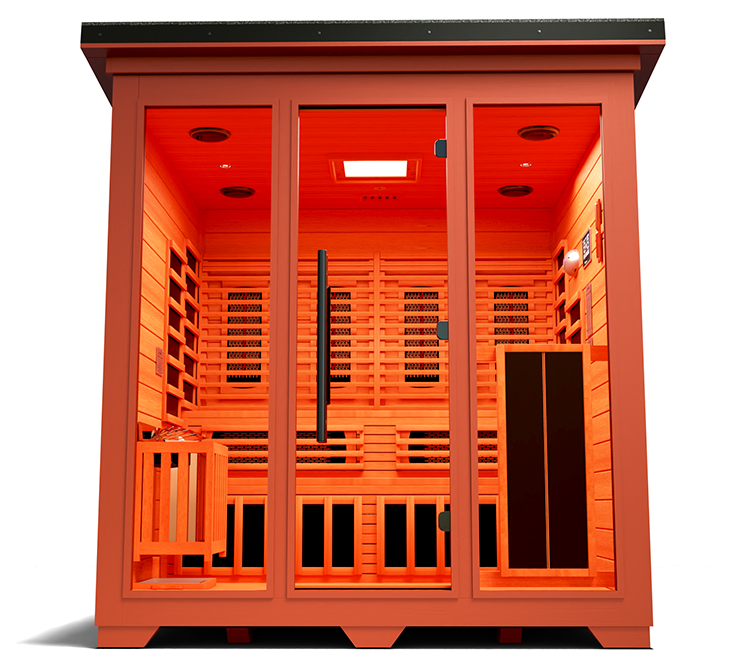 MedicalSaunas Nature 8 Plus™ Outdoor Hybrid Sauna – 6‑Person Cabin