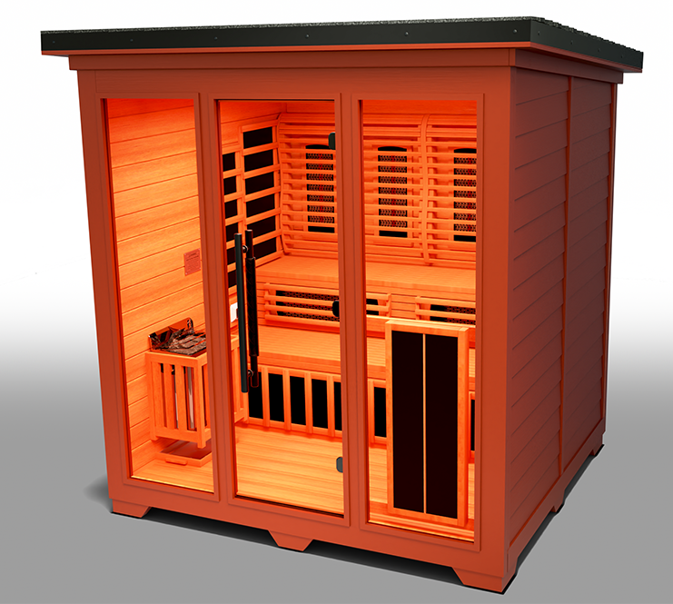 MedicalSaunas Nature 8 Plus™ Outdoor Hybrid Sauna – 6‑Person Cabin