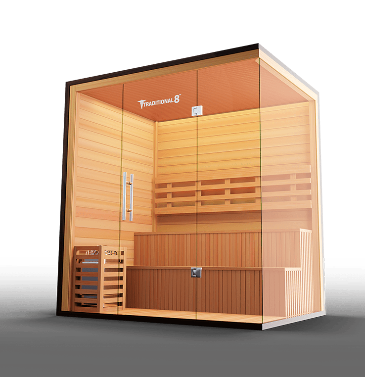 MedicalSaunas Traditional 8 Plus™ Steam Sauna – 4–6 Person Corner Cabin