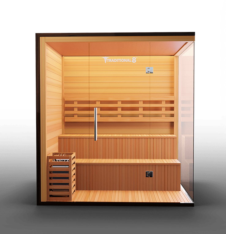 MedicalSaunas Traditional 8 Plus™ Steam Sauna – 4–6 Person Corner Cabin