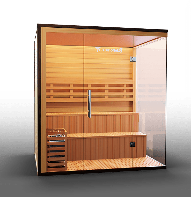 MedicalSaunas Traditional 8 Plus™ Steam Sauna – 4–6 Person Corner Cabin