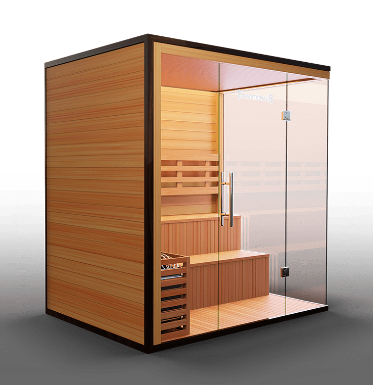 MedicalSaunas Traditional 8 Plus™ Steam Sauna – 4–6 Person Corner Cabin