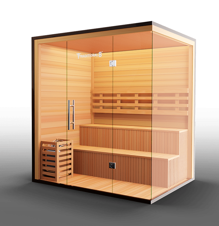 MedicalSaunas Traditional 8 Plus™ Steam Sauna – 4–6 Person Corner Cabin