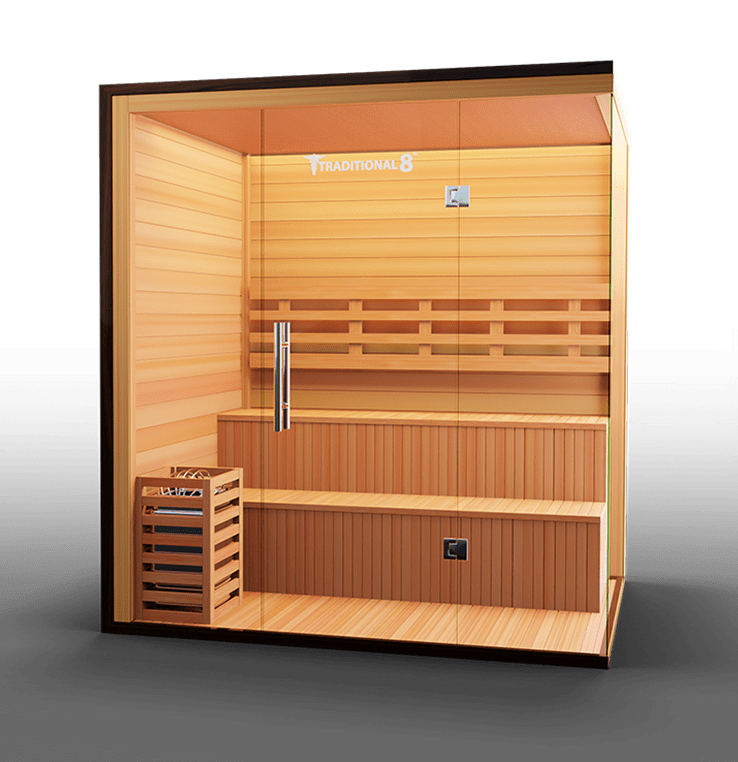 MedicalSaunas Traditional 8 Plus™ Steam Sauna – 4–6 Person Corner Cabin
