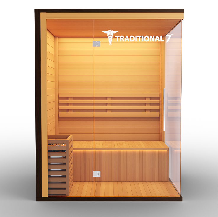 MedicalSaunas Traditional 7™ Steam Sauna – 3‑Person Cabin