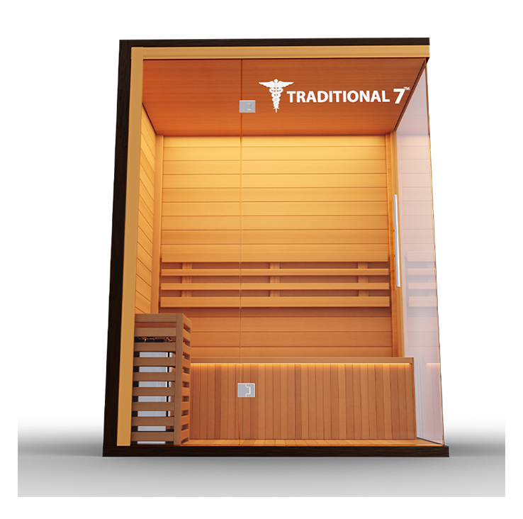 MedicalSaunas Traditional 7™ Steam Sauna – 3‑Person Cabin