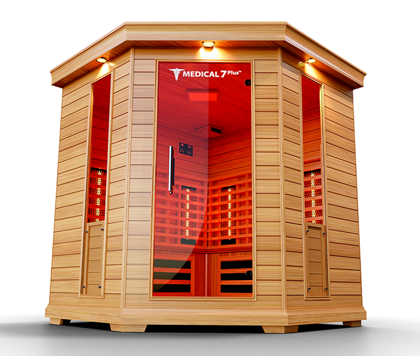 MedicalSaunas Medical 7 Plus™ Infrared Sauna – 4–6 Person Corner Wellness Retreat