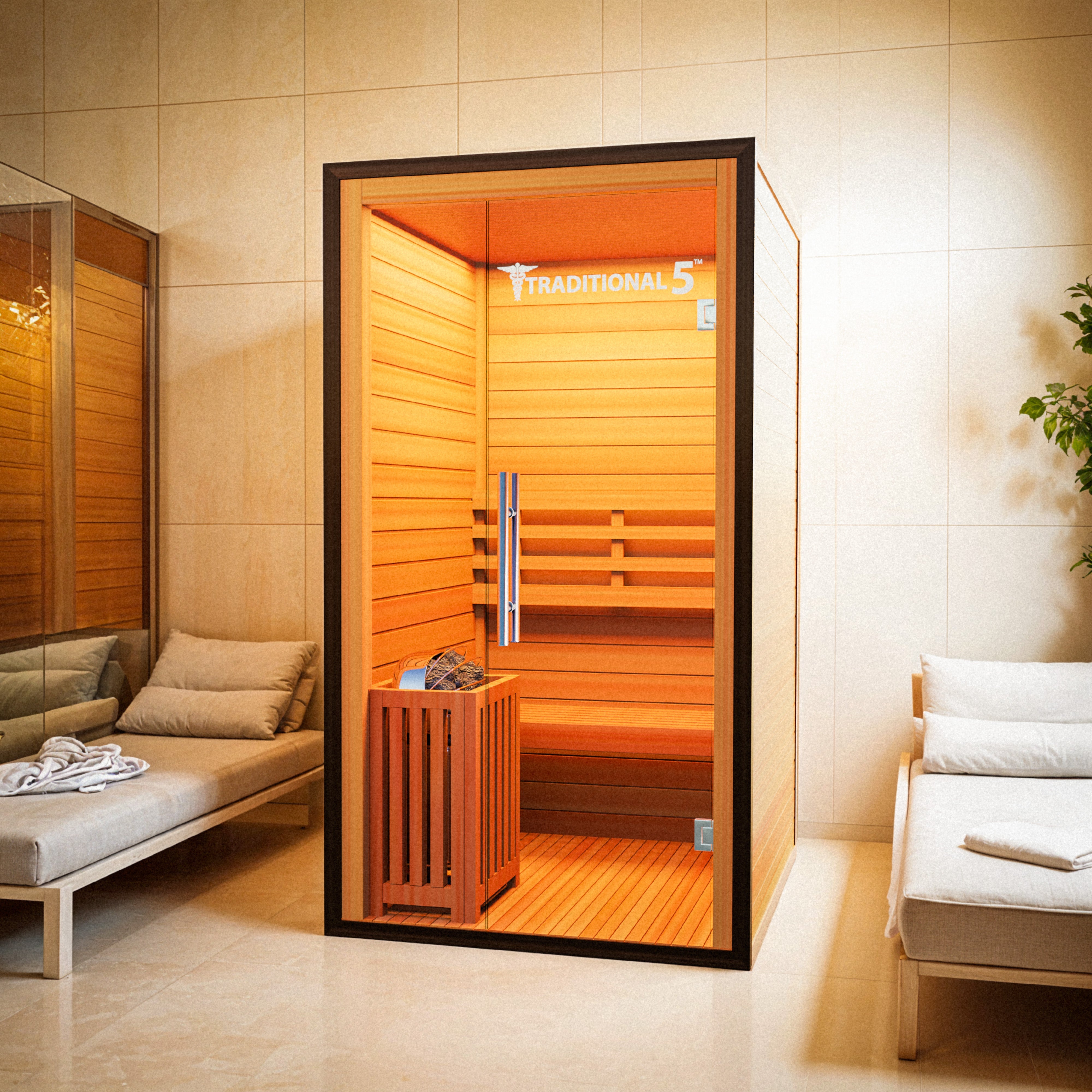 MedicalSaunas Traditional 5™ Steam Sauna – 1‑Person Wellness Cabin