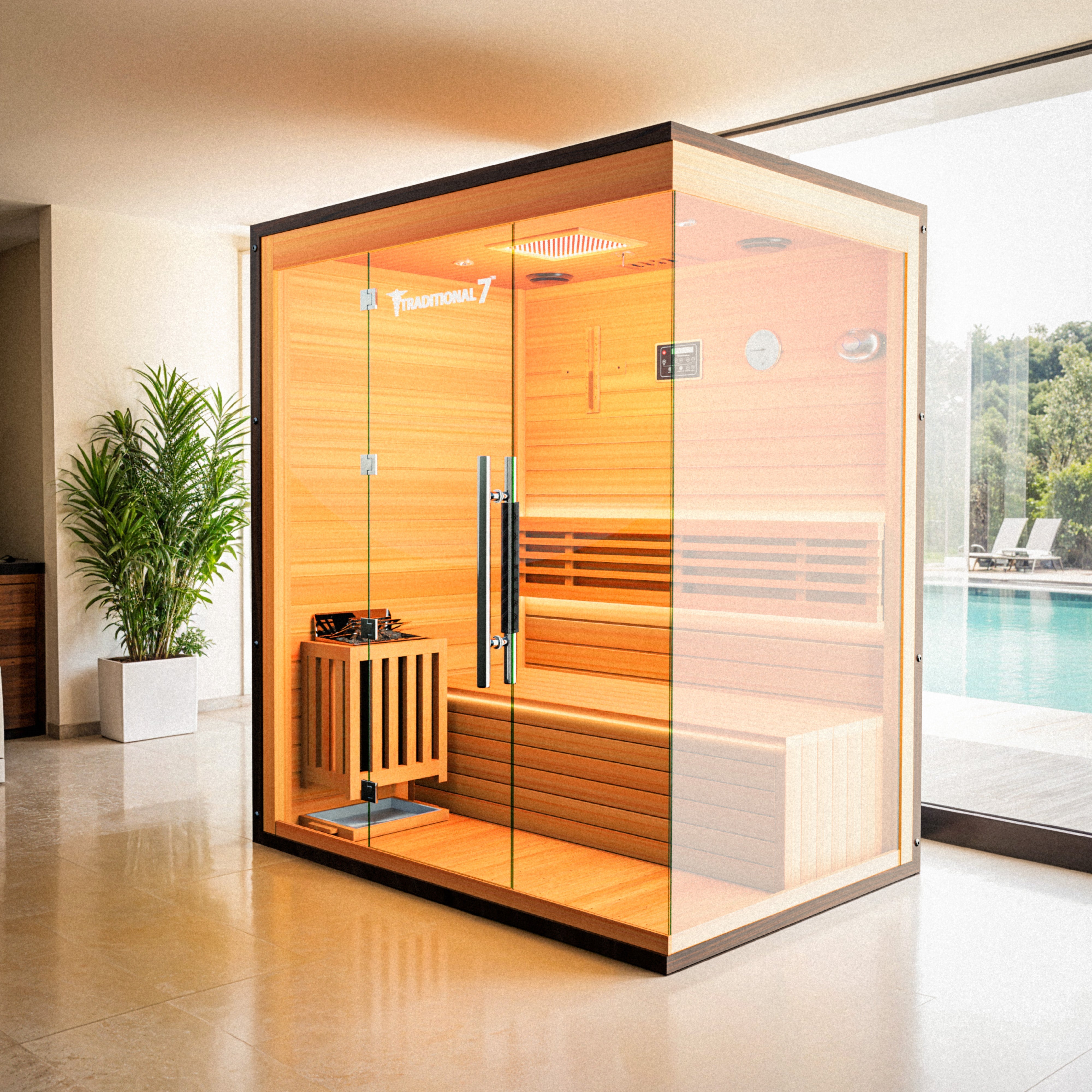 MedicalSaunas Traditional 7™ Steam Sauna – 3‑Person Cabin